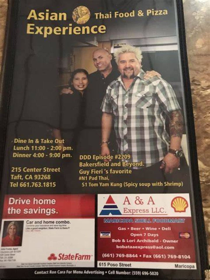 Asian Experience Restaurant 215 Center St, Taft, CA 93268, USA