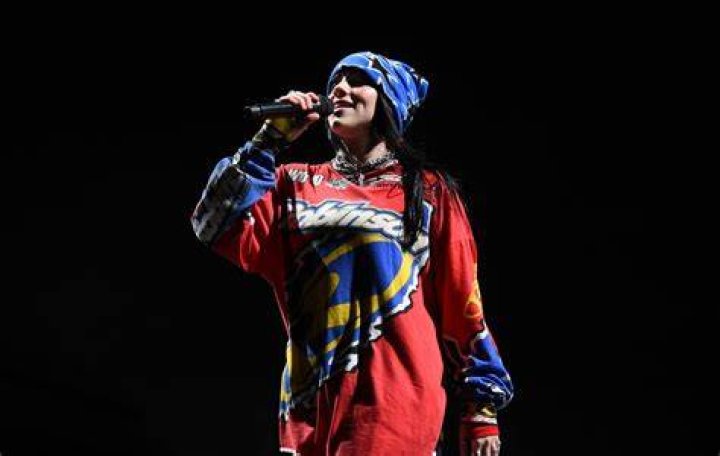 Billie Eilish performing at the Qudos Bank Arena in Sydney, Australia
