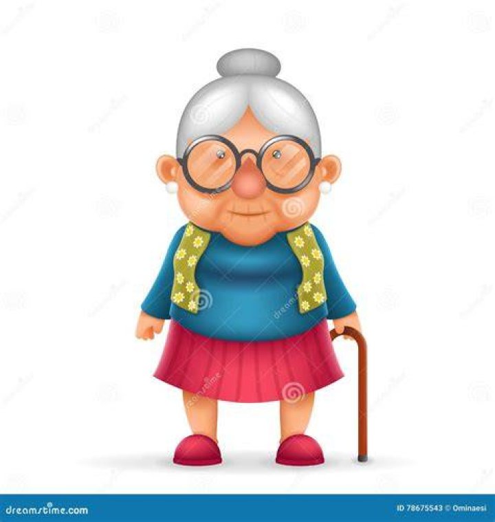 Cartoon old lady character isolated on white Vector Image