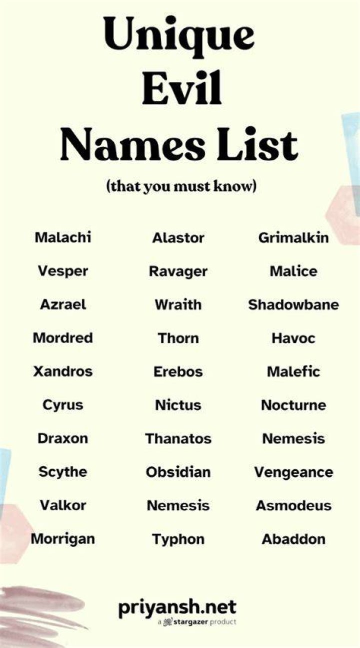 Evil Names 400+ Cool And Inspiring Evil Names