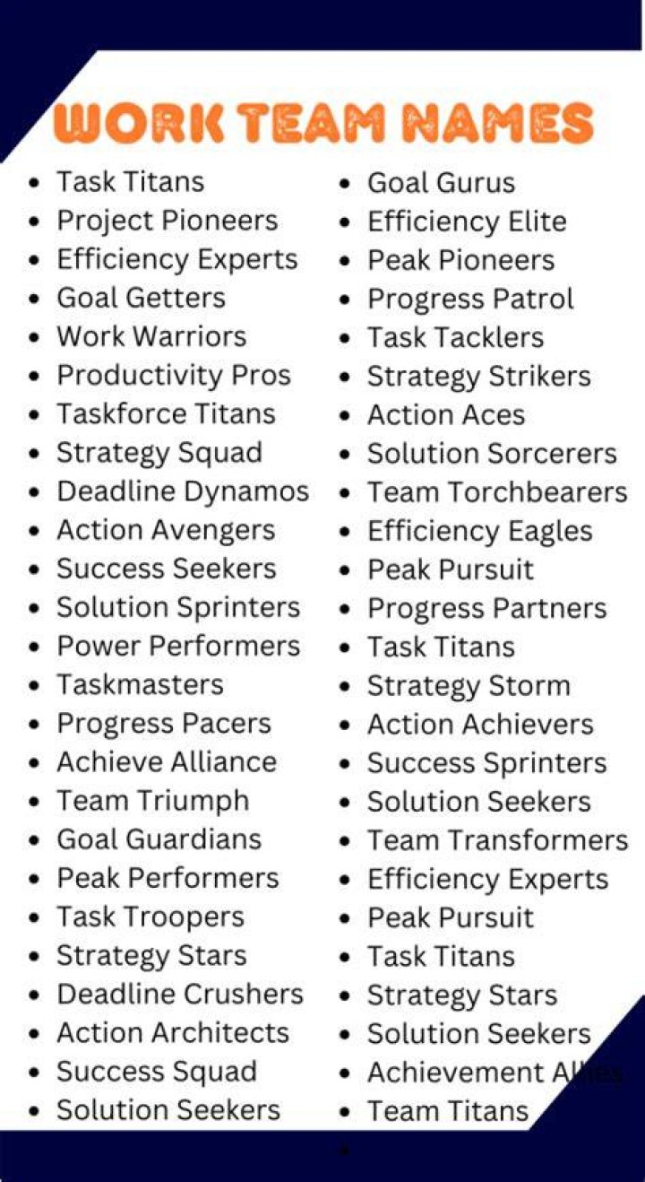 Good Team Names for Work Cool & Funny Funktion Events