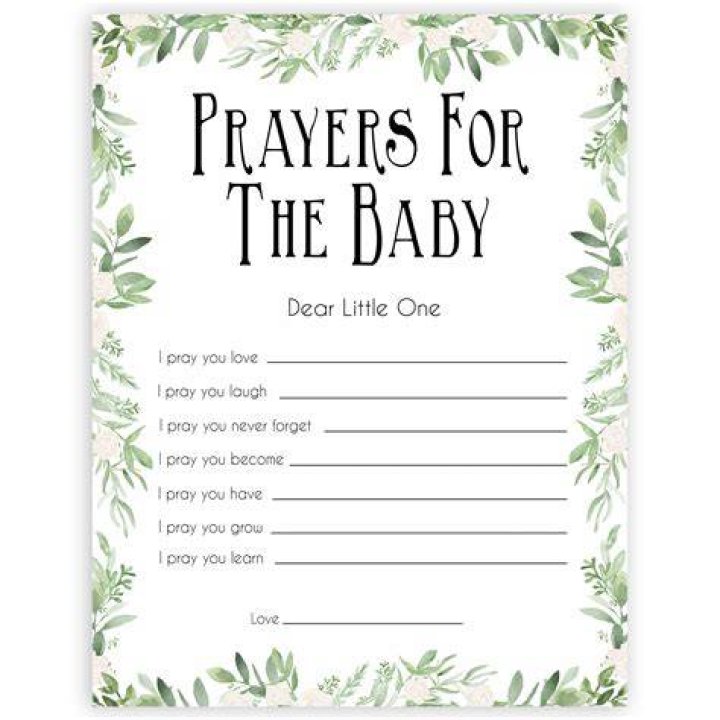 Prayers for Baby Cards Prayers for Baby Baby Advice Etsy Canada