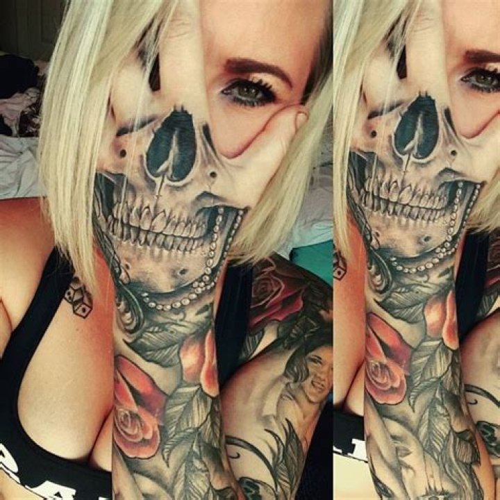 Skull tattoo by Joanne Leslie Skull tattoos, Skull face tattoo, Skull tattoo